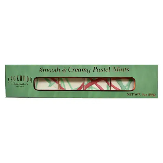 candy - pastel mints - red & green - 3oz by spokandy chocolatier
