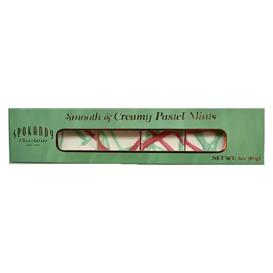 candy - pastel mints - red & green - 3oz by spokandy chocolatier