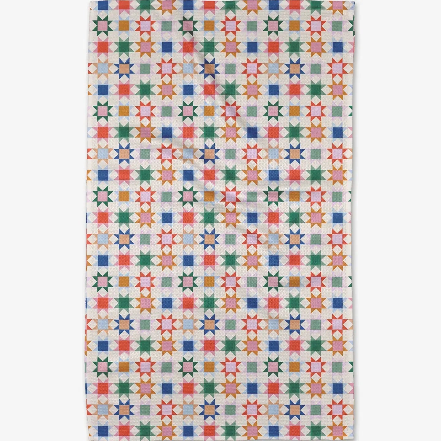 tea towel - microfiber - patchwork picnic (stars) by geometry house