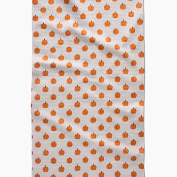tea towel - microfiber autumn - patchwork pumpkins by geometry house