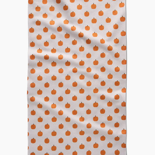 tea towel - microfiber autumn - patchwork pumpkins by geometry house