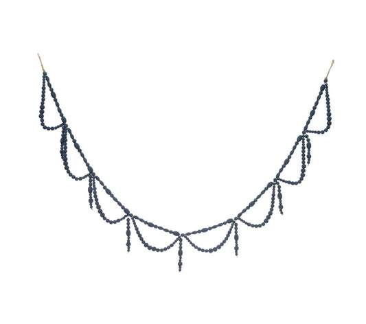 garland - wood bead swag - blue by creative co-op