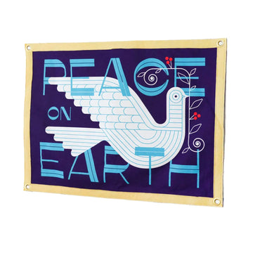 banner - camp flag - peace on earth (dove) by oxford pennant