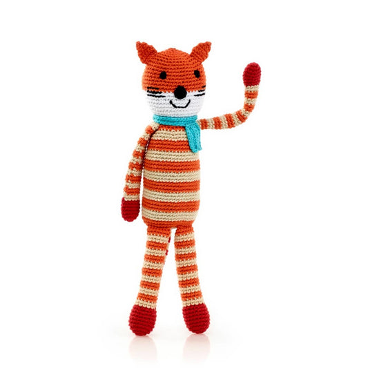 crochet rattle toy - fox by pebble