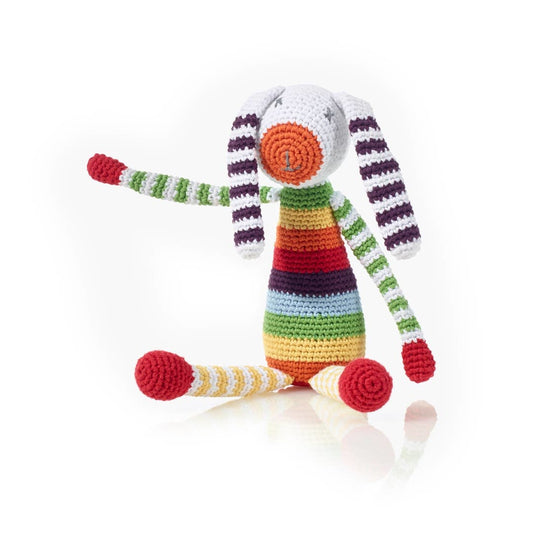 crochet rattle - rainbow bunny by pebble