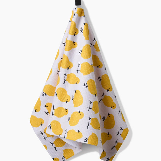tea towel - microfiber - peep chick parade by geometry house