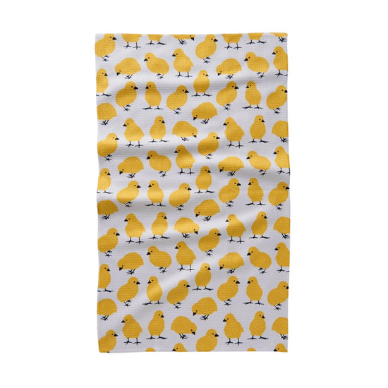 tea towel - microfiber - peep chick parade by geometry house
