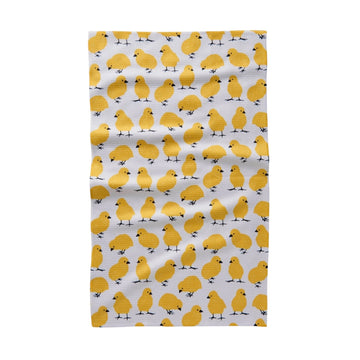 tea towel - microfiber - peep chick parade by geometry house