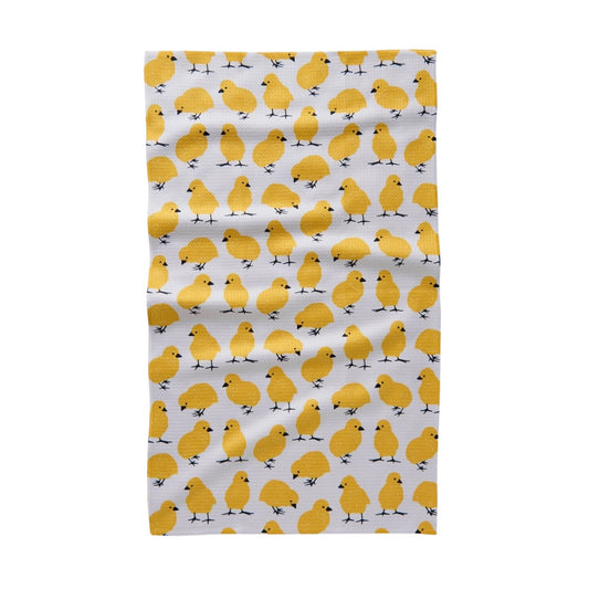 tea towel - microfiber - peep chick parade by geometry house