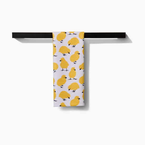 tea towel - microfiber - peep chick parade by geometry house