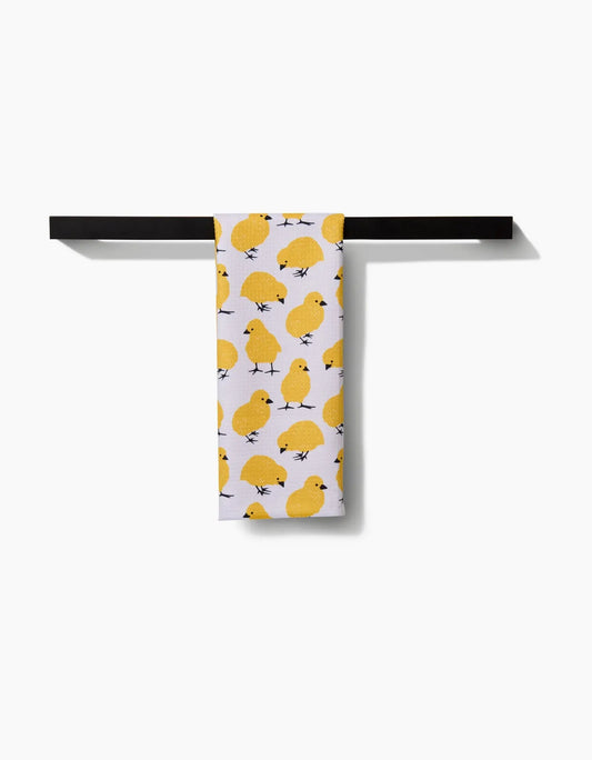 tea towel - microfiber - peep chick parade by geometry house