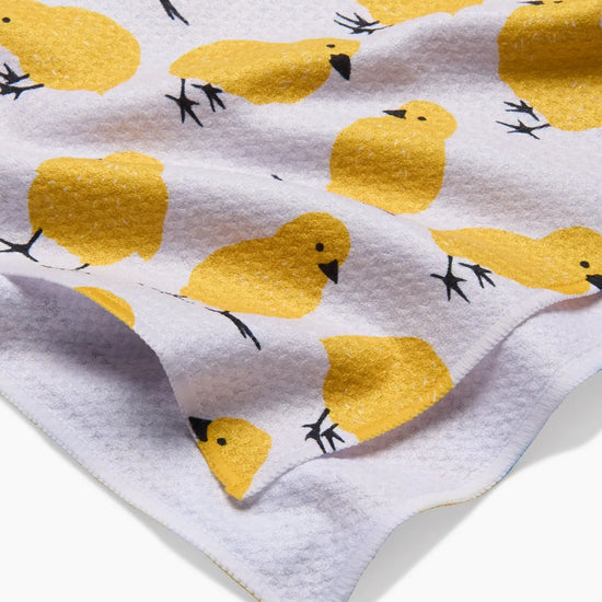 tea towel - microfiber - peep chick parade by geometry house