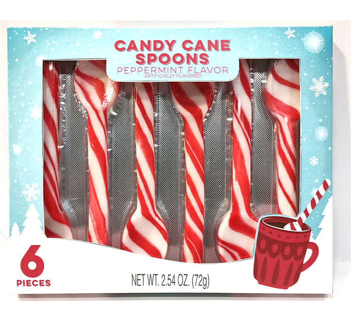 candy - peppermint cane spoons - 6-pk by redstone foods inc