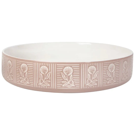 serving bowl - peregrine imprint - pink terracotta by now designs