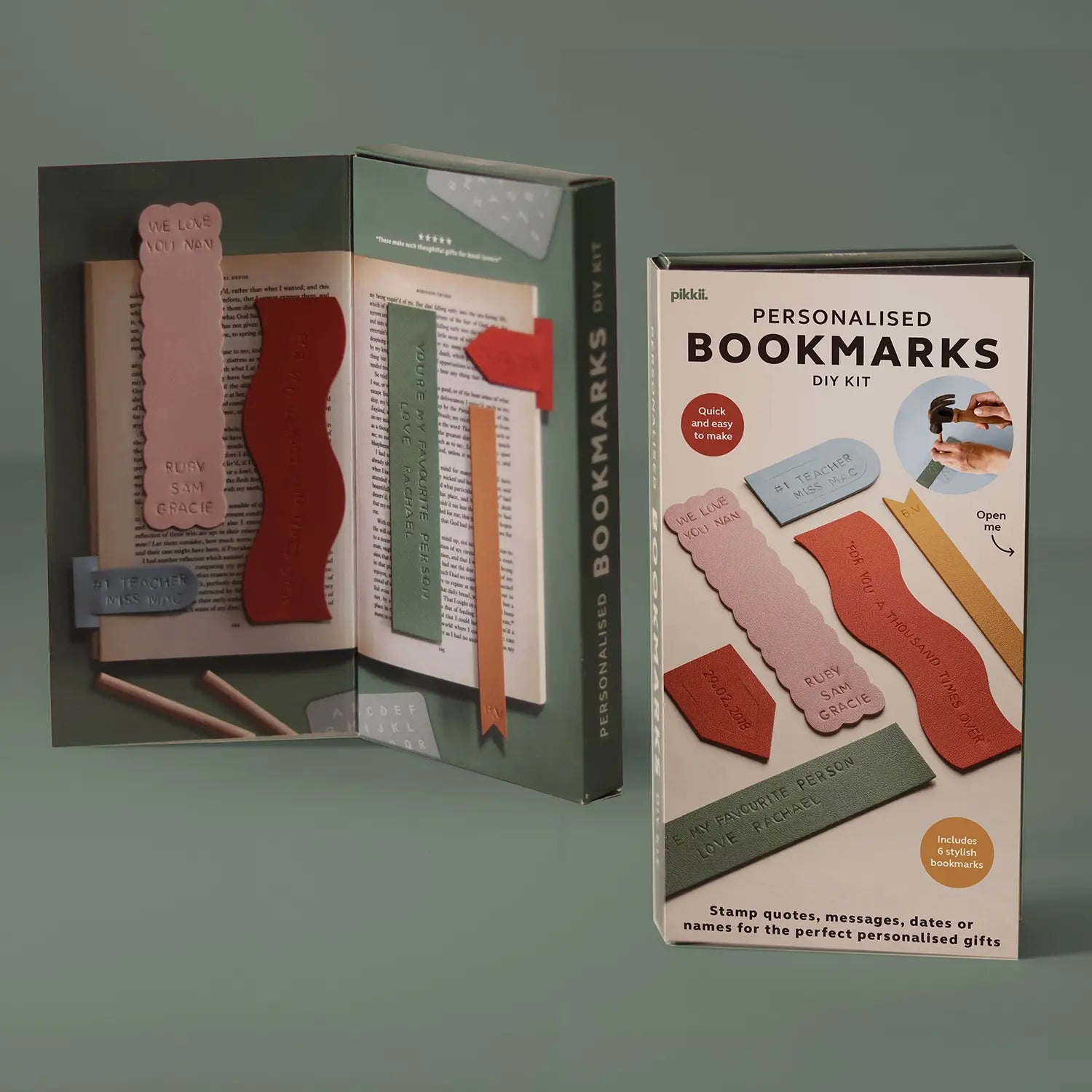 kit - bookmarks - personalized diy by pikkii usa