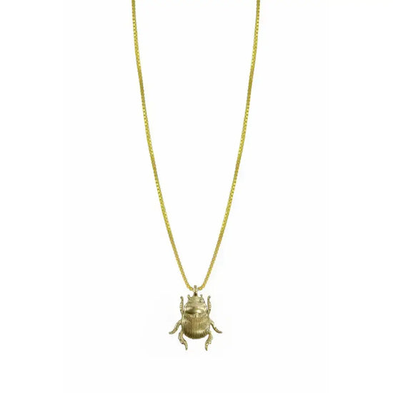 necklace - pet beetle pendant by brass sand