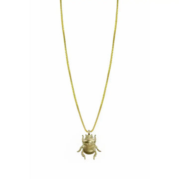 necklace - pet beetle pendant by brass sand