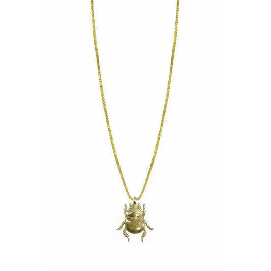 necklace - pet beetle pendant by brass sand