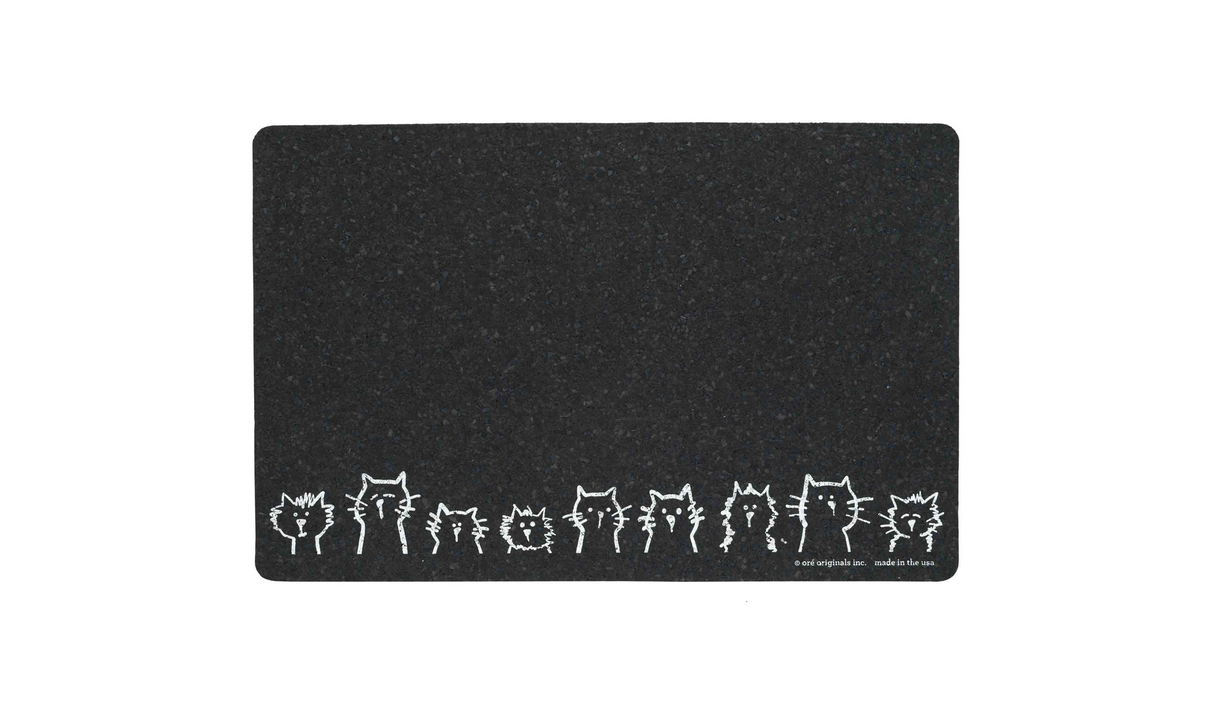 petmat - recycled rubber - cats in a row by speckle & spot by oré originals