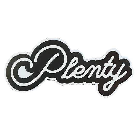 sticker - plenty script logo by plenty