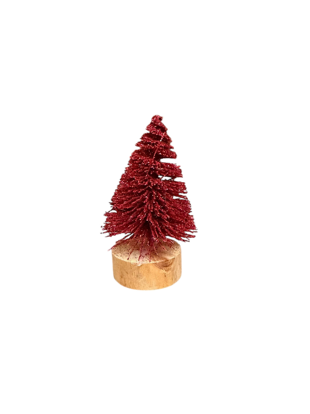 tree - sisal bottle brush - red glitter by creative co-op