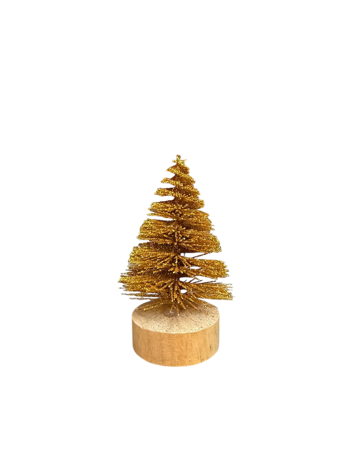 tree - sisal bottle brush - gold glitter by creative co-op