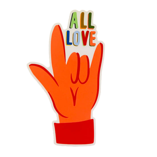sticker - helping hand all love by plenty