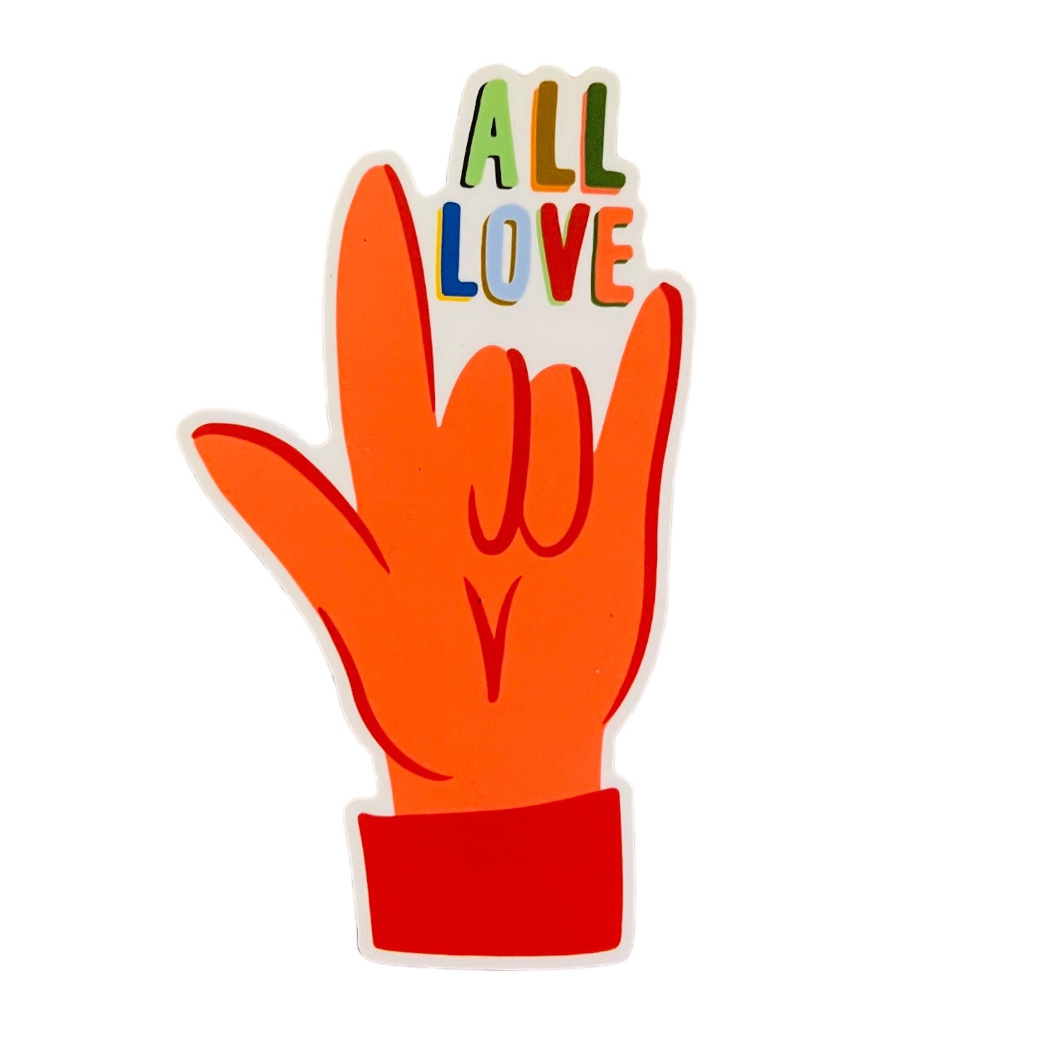 sticker - helping hand all love by plenty