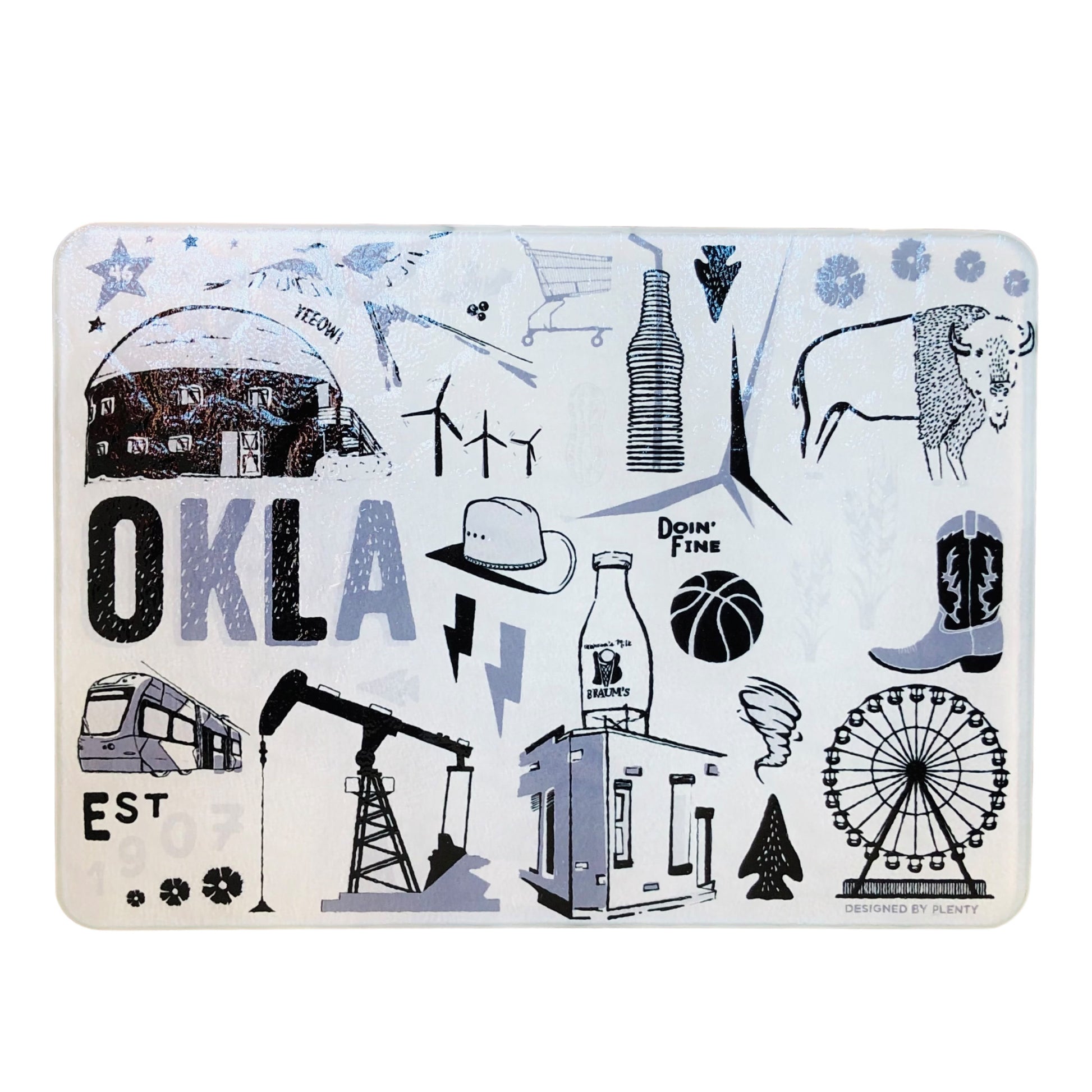 glass tray - okla icons by american brand studio
