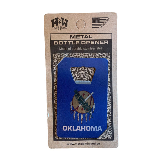 metal bottle openers - "credit card" - oklahoma by m&w design