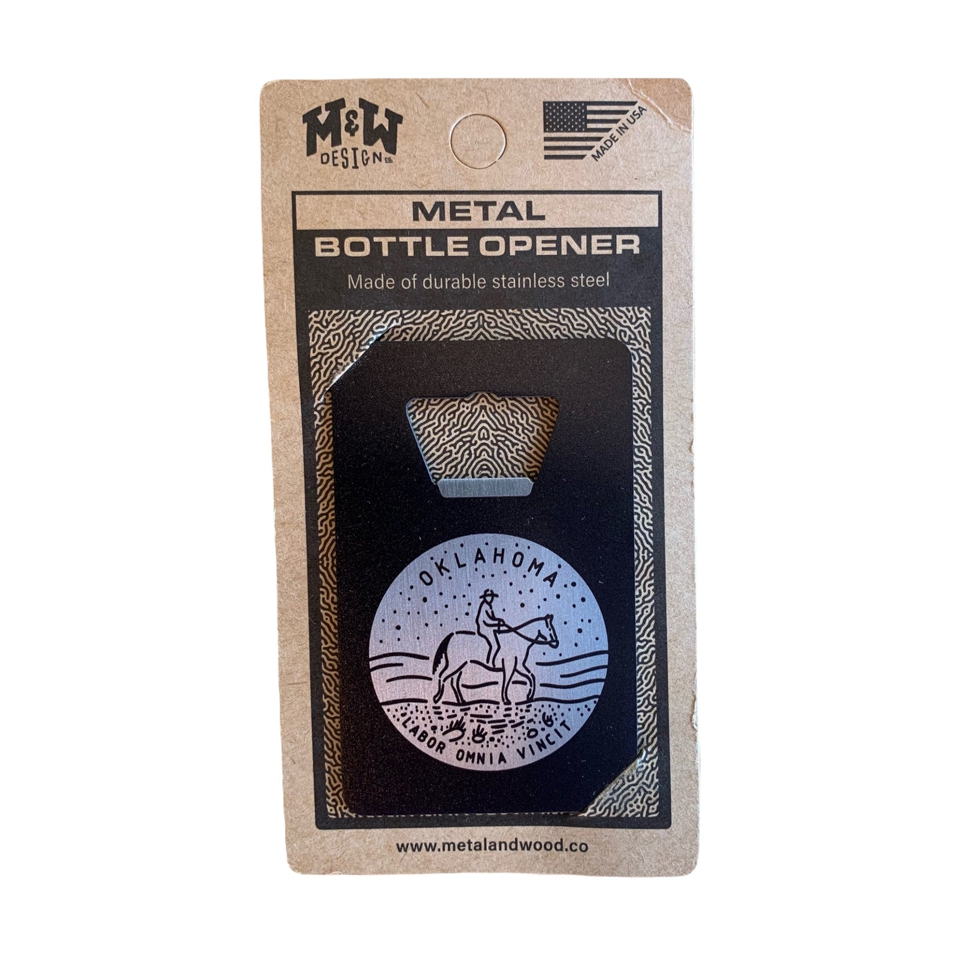 metal bottle openers - "credit card" - oklahoma by m&w design