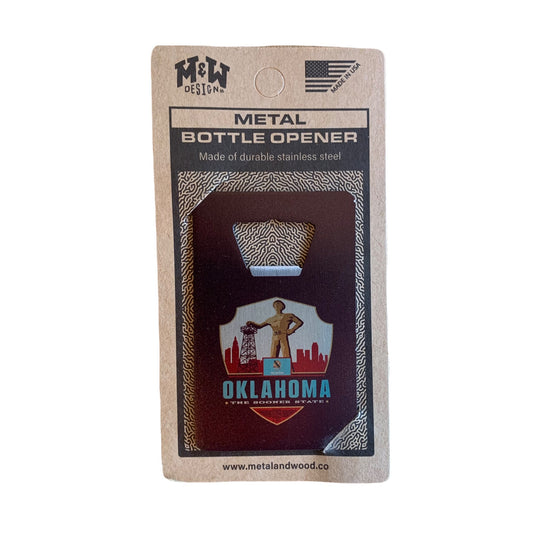 metal bottle openers - "credit card" - oklahoma by m&w design
