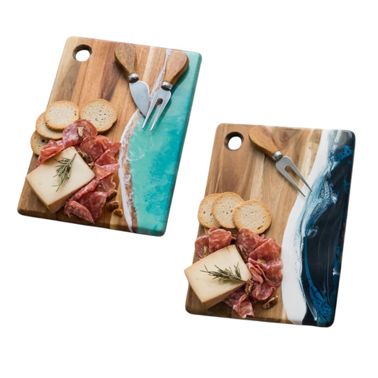 cheeseboard - acacia wood + resin - small by lynn & liana serveware