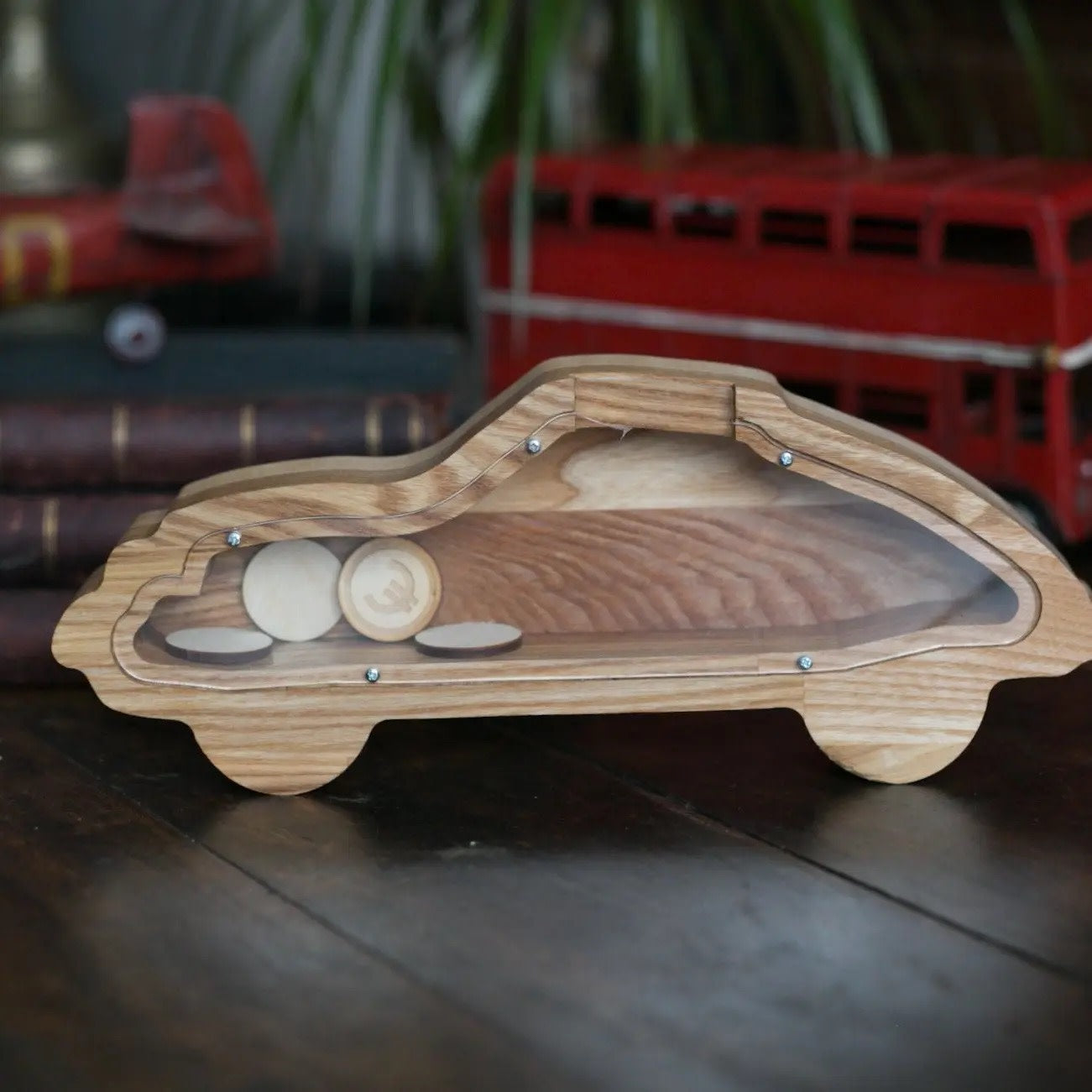 piggy bank car - ash wood by promidesign