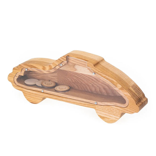 piggy bank car - ash wood by promidesign