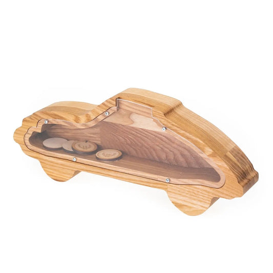 piggy bank car - ash wood by promidesign