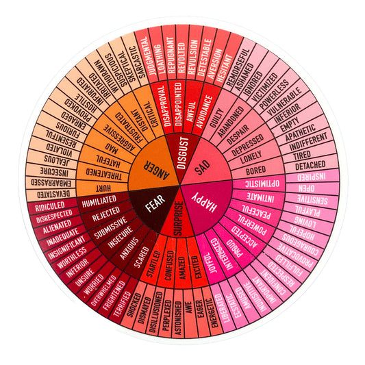 sticker - feelings wheel - pinks by plenty