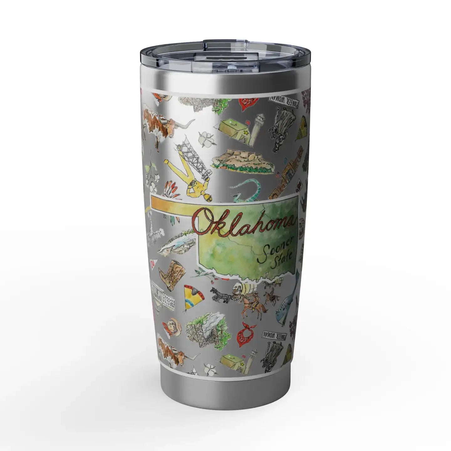 tumbler - oklahoma watercolor - 20oz by wet-it!