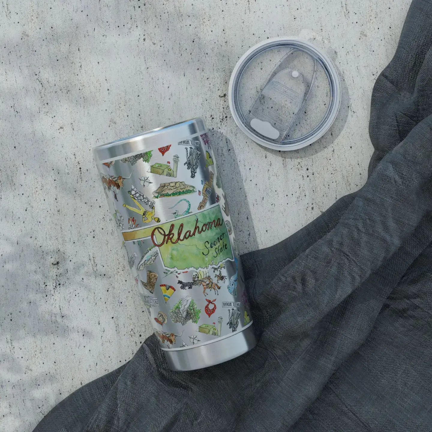 tumbler - oklahoma watercolor - 20oz by wet-it!