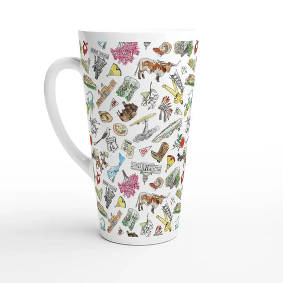 mug - tall latte - oklahoma watercolor - 17oz by wet-it!