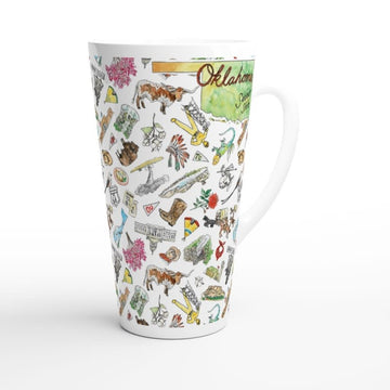 mug - tall latte - oklahoma watercolor - 17oz by wet-it!