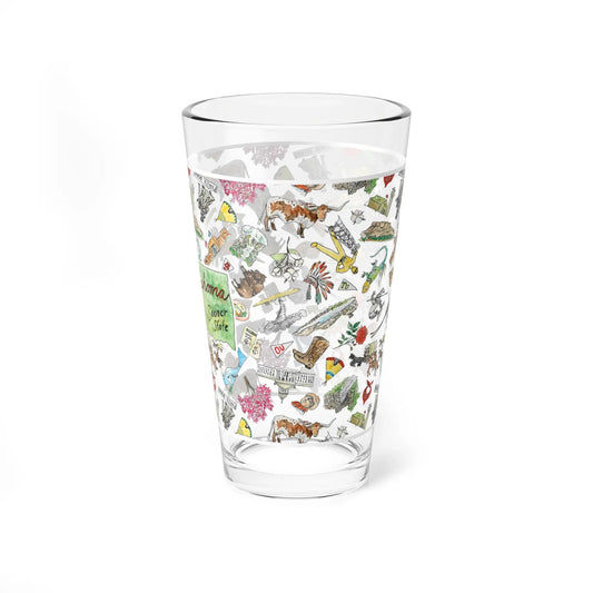 pint glass - oklahoma watercolor - 16oz by wet-it!