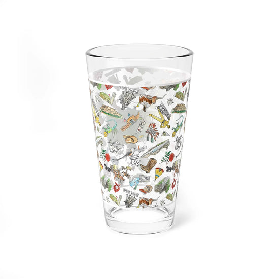 pint glass - oklahoma watercolor - 16oz by wet-it!