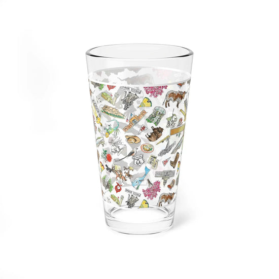 pint glass - oklahoma watercolor - 16oz by wet-it!