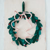 Wreath | Wool Felt Leaves + Wired Bow & Berries