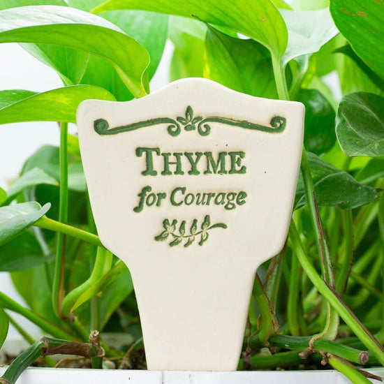 plant marker - "lore" - thyme for courage by amaranth stoneware