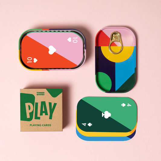 tinned goods - travel playing cards by block design