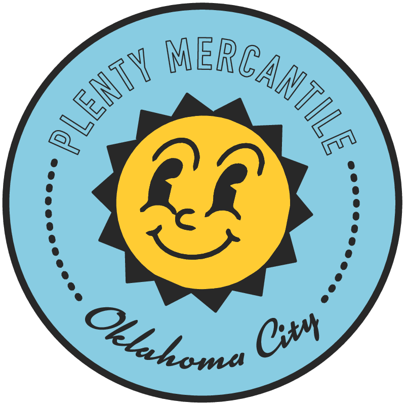 sticker - plenty mercantile - sunny face - blue by plenty made