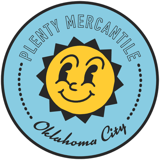 sticker - plenty mercantile - sunny face - blue by plenty made