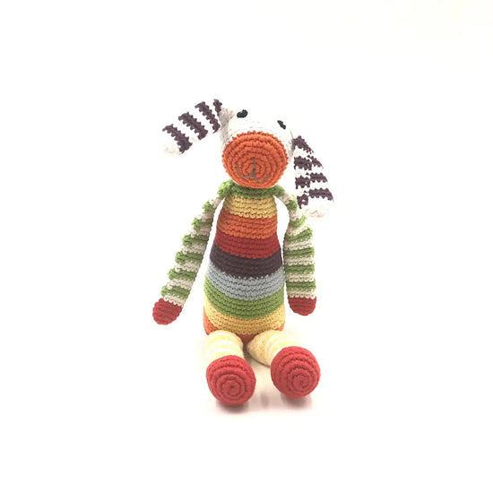 crochet rattle - rainbow bunny by pebble